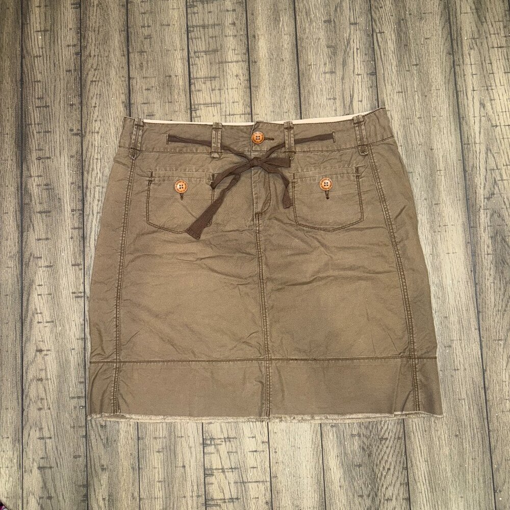G1 Goods Paper Twill - cotton skirt army greek khaki sz 8 medium